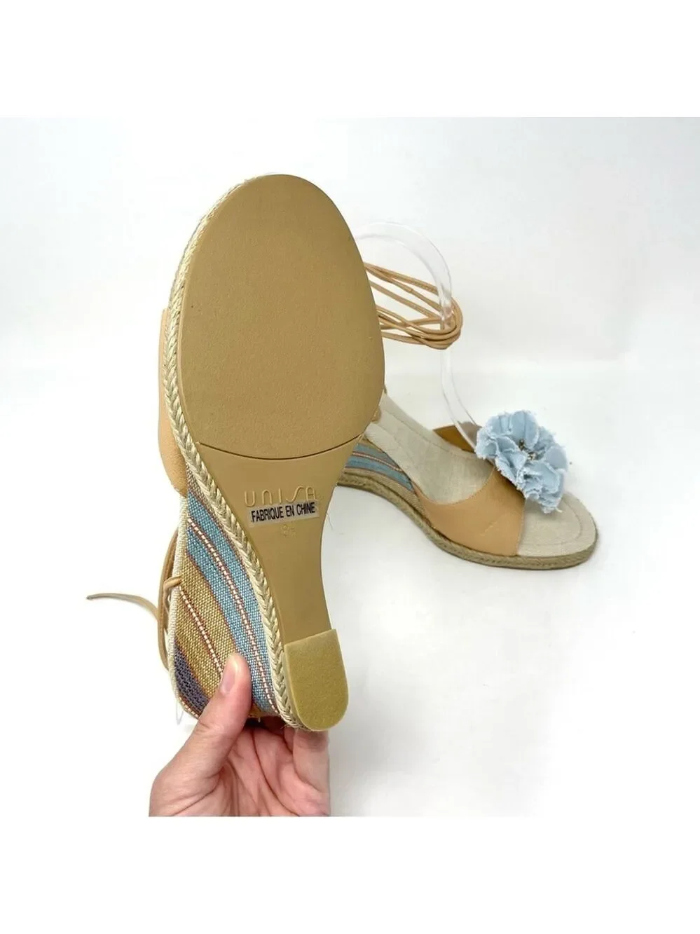 NEW Unisa Florette Wedge Tie Up Sandals Size 8.5